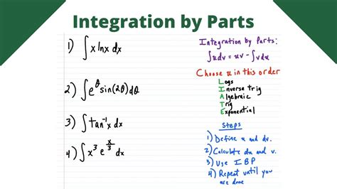 integration by parts questions